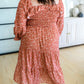 Now Is Your Chance Floral Midi Dress In Rust
