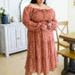 Now Is Your Chance Floral Midi Dress In Rust