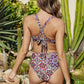 Floral Crisscross Tie Back Bikini Set