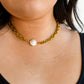 Ocean's Gold Shell Pendant Necklace