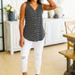 Oceanside Striped V Neck Sleeveless Top