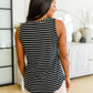 Oceanside Striped V Neck Sleeveless Top