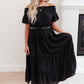 Olivia Tiered Maxi Dress in Black