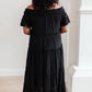 Olivia Tiered Maxi Dress in Black