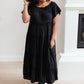 Olivia Tiered Maxi Dress in Black