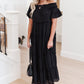 Olivia Tiered Maxi Dress in Black