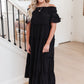 Olivia Tiered Maxi Dress in Black