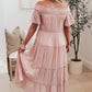 Olivia Tiered Maxi Dress in Pink