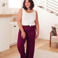 On The Move Knit Pants in Wine
