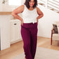On The Move Knit Pants in Wine