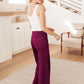 On The Move Knit Pants in Wine