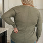 On a Roll Ribbed Knit V Neck Long Sleeve Top