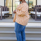 One Fine Afternoon Gingham Plaid Top In Caramel