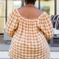 One Fine Afternoon Gingham Plaid Top In Caramel