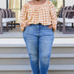 One Fine Afternoon Gingham Plaid Top In Caramel