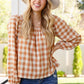 One Fine Afternoon Gingham Plaid Top In Caramel