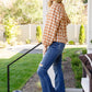 One Fine Afternoon Gingham Plaid Top In Caramel