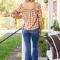 One Fine Afternoon Gingham Plaid Top In Caramel