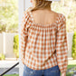 One Fine Afternoon Gingham Plaid Top In Caramel