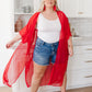 One Way Trip Kimono in Cherry Red