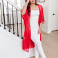 One Way Trip Kimono in Cherry Red