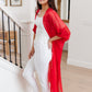 One Way Trip Kimono in Cherry Red