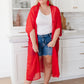 One Way Trip Kimono in Cherry Red