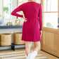 Only You Surplice Neck Sparkle Knit Dress In Magenta