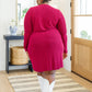 Only You Surplice Neck Sparkle Knit Dress In Magenta