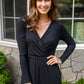 Onward & Upward Faux Wrap Jumpsuit In Black