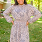 Ophelia Animal Print Shirred Waist Dress