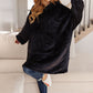 Oversized Velour Blanket Hoodie in Black