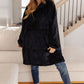 Oversized Velour Blanket Hoodie in Black