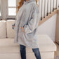 Oversized Velour Blanket Hoodie in Gray