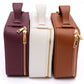 PU Leather Travel Cosmetic Case in Cream