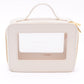PU Leather Travel Cosmetic Case in Cream