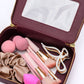 PU Leather Travel Cosmetic Case in Wine
