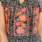 Patterns and Petals Embroidered Top