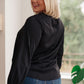 Peaceful Moments Smocked Sleeve Blouse in Black