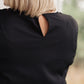 Peaceful Moments Smocked Sleeve Blouse in Black