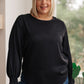 Peaceful Moments Smocked Sleeve Blouse in Black