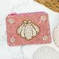 PREORDER: Pearl Shell Beaded Zip Pouches in Three Colors