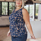 Perfect Floral Keyhole Sleeveless Top