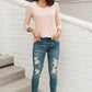 Perfect V Neck in Blush