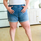 Judy Blue Pull On Elastic Waistband Denim Shorts