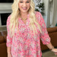 Lizzy Top in Ditsy Floral Magenta