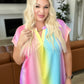 Lizzy Cap Sleeve Top in Ombre Rainbow