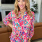 Lizzy Top in Hot Pink Ikat