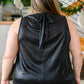 Photo Opt Sleeveless Blouse in Black