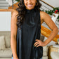 Photo Opt Sleeveless Blouse in Black